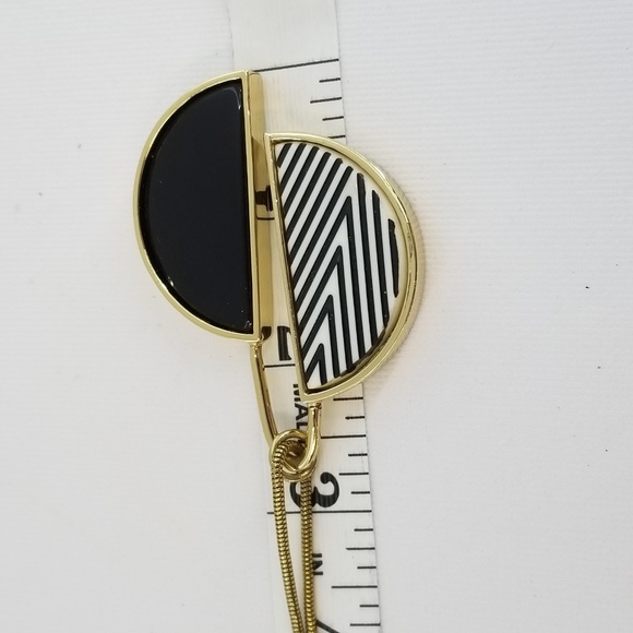 KENNETH COLE Black White Gold Tone Necklace - Picture 6 of 8